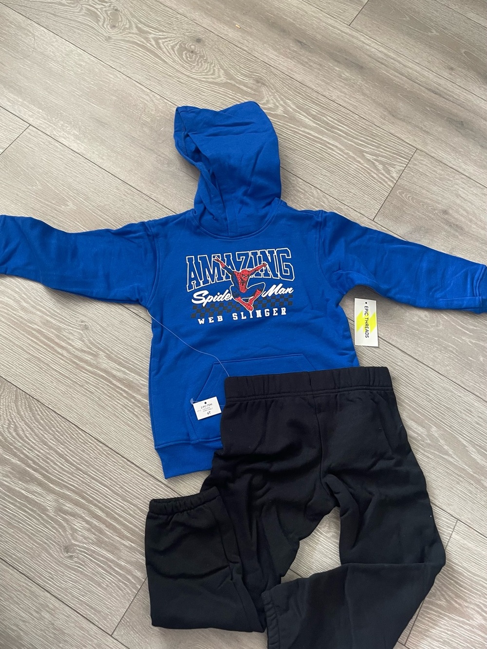 Epic Threads Blue Spider-Man Hoodie & Black Pants Matching Set